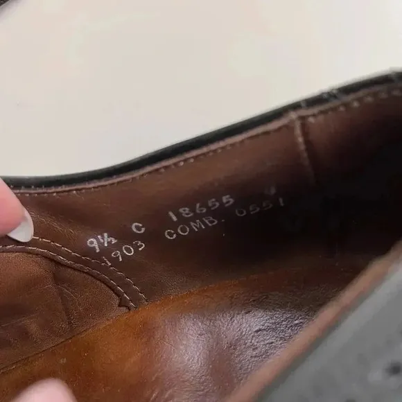 Allen Edmonds Leather Wingtip Oxford Dress Shoes Black Sz 9.5 C
