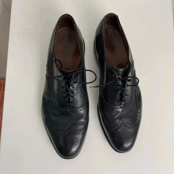 Allen Edmonds Leather Wingtip Oxford Dress Shoes Black Sz 9.5 C