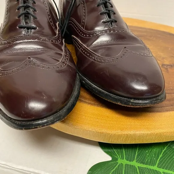 Allen Edmonds Marlow Burgundy Leather Wing Tip Career Dress Shoes