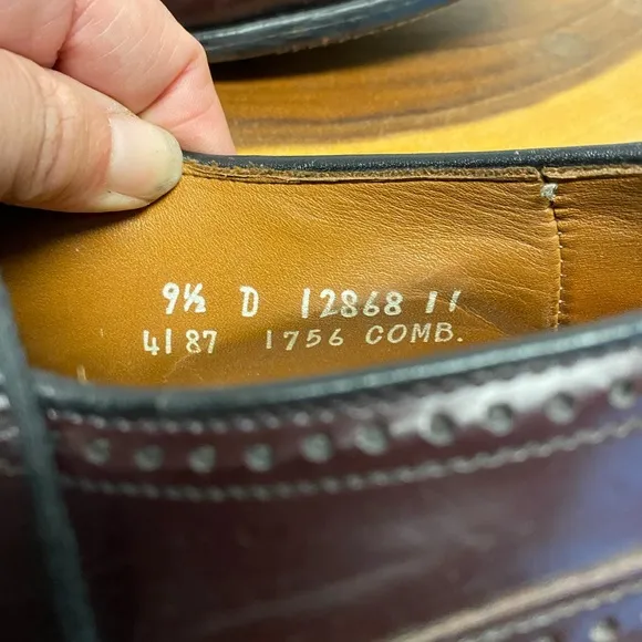 Allen Edmonds Marlow Burgundy Leather Wing Tip Career Dress Shoes