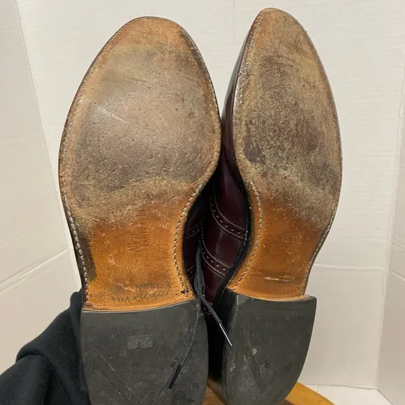 Allen Edmonds Marlow Burgundy Leather Wing Tip Career Dress Shoes