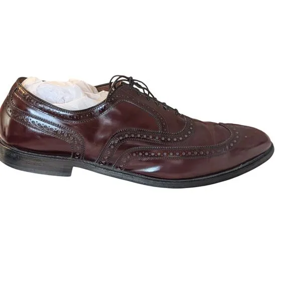 Allen Edmonds McAllister Oxblood Wingtip Oxford Mens USA Made Dress Shoe Sz 16B