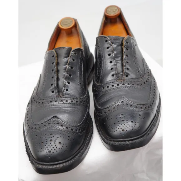 ALLEN EDMONDS MCTAVISH BLACK LEATHER WINGTIP OXFORDS DRESS SHOES MENS SZ 11.5 D