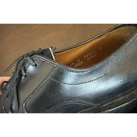 Allen Edmonds‎ Mens 6.5 D Black Leather Hillcrest Dress Shoes