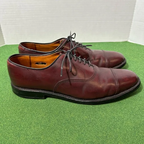 Allen Edmonds Men’s 9 Park Avenue Oxford Cap Toe Leather Dress Shoes Burgundy