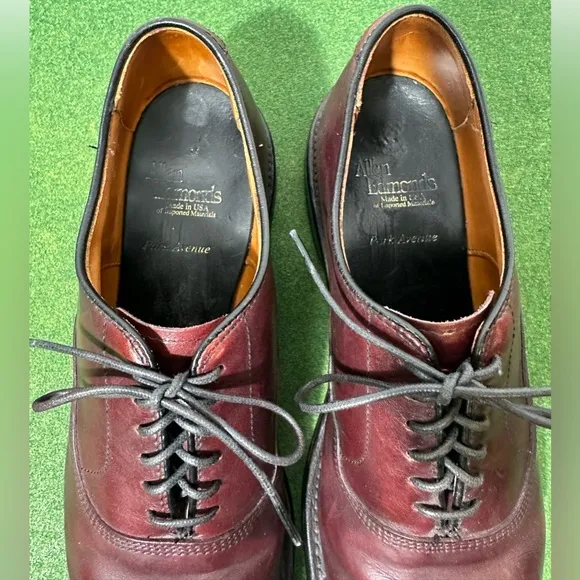 Allen Edmonds Men’s 9 Park Avenue Oxford Cap Toe Leather Dress Shoes Burgundy