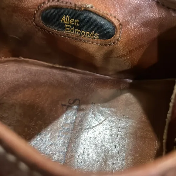 Allen Edmonds Mens Black Hills 2995 Brown Plain Toe Oxford Dress Shoes Size 9.5