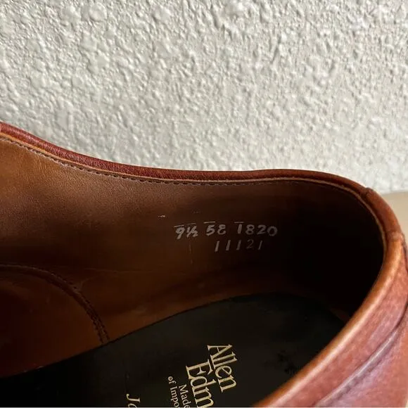 Allen Edmonds Mens Jackson Dress Shoes Size 9.5 Brown