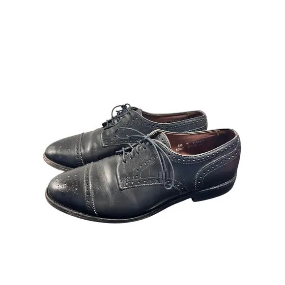 Allen Edmonds Men's Leather Sanford Cap Toe Oxford Dress Shoes‎ Black Size 8.5