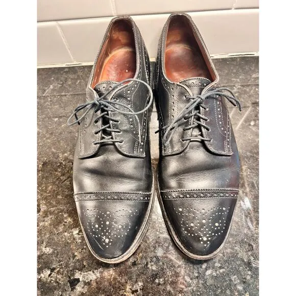 Allen Edmonds Men's Leather Sanford Cap Toe Oxford Dress Shoes‎ Black Size 8.5