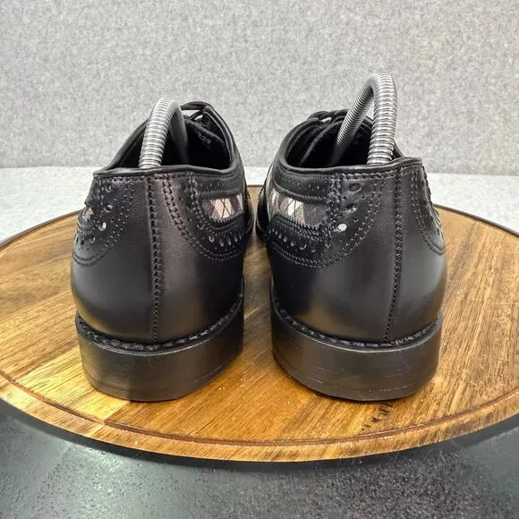 Allen Edmonds Men's Size 9.5 D Strand Cap Toe Plaid Leather Oxford Dress Shoes