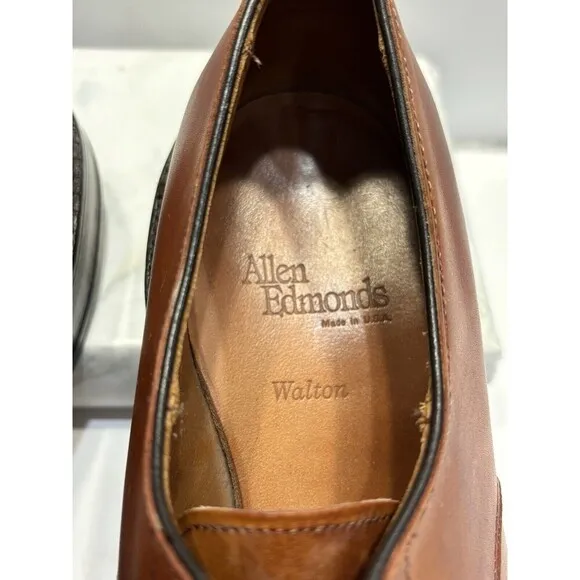 Allen Edmonds Mens Walton Leather Oxford Dress Shoes Walnut Brown Sz 9 D