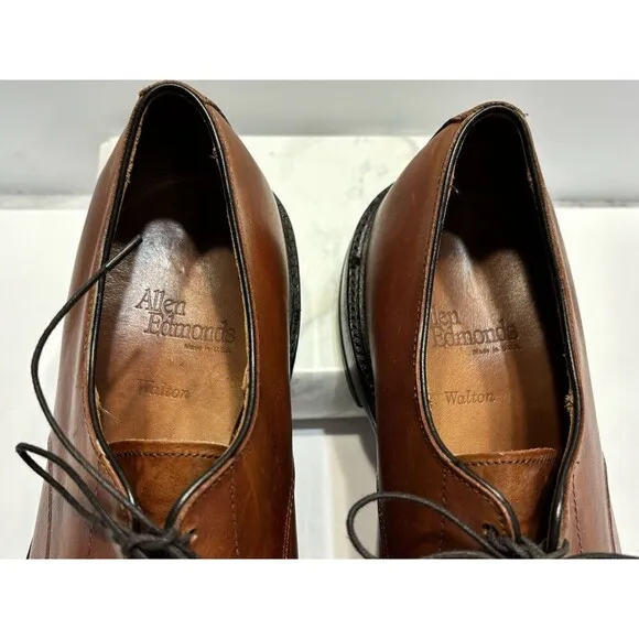Allen Edmonds Mens Walton Leather Oxford Dress Shoes Walnut Brown Sz 9 D