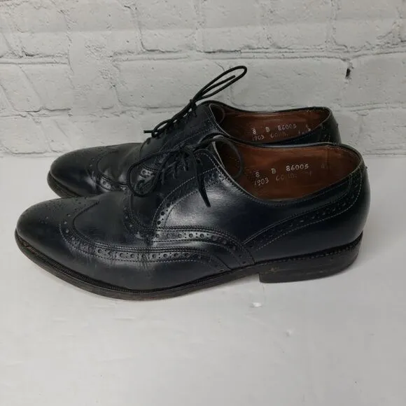 Allen Edmonds Neumok Wingtip Oxford Brown Leather Dress Shoes Mens Sz‎ 8 D