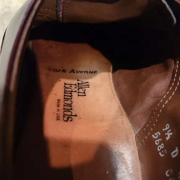 Allen Edmonds Park Avenue Brown Cap-Toe Oxford Lace-Up Dress Shoes Size 9 1/2 D