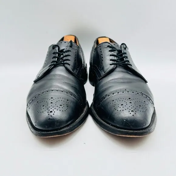 Allen Edmonds Shoes Mens 10 Sanford Black Leather Cap Toe Oxfords Dress Shoes