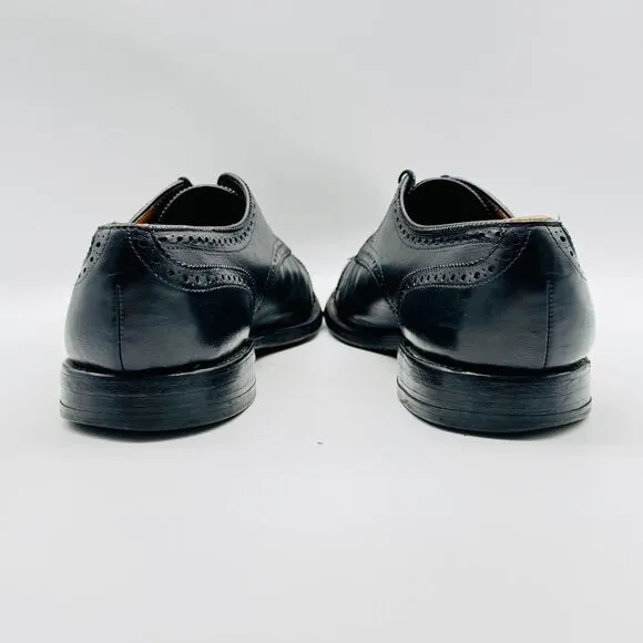 Allen Edmonds Shoes Mens 10 Sanford Black Leather Cap Toe Oxfords Dress Shoes
