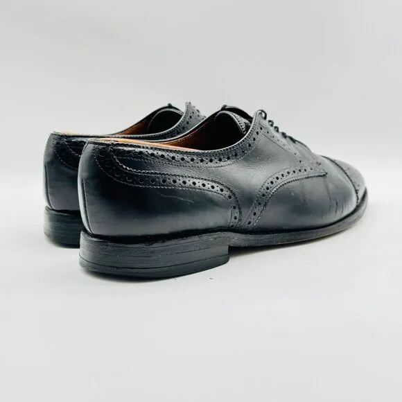 Allen Edmonds Shoes Mens 10 Sanford Black Leather Cap Toe Oxfords Dress Shoes