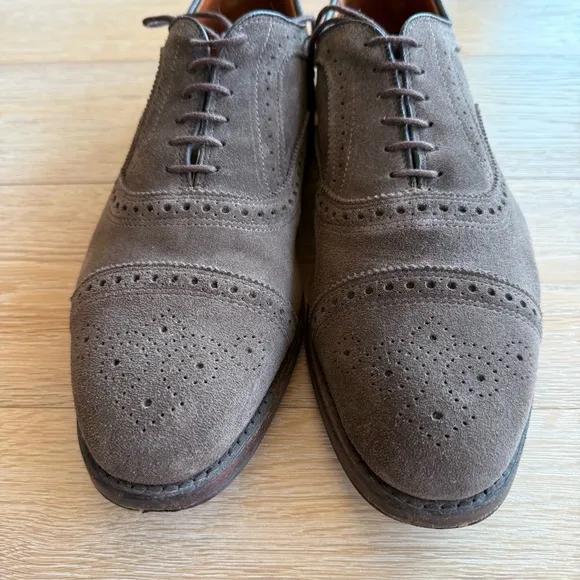 Allen Edmonds Suede Leather Strand Cap-toe Oxford Dress Shoes