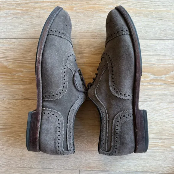 Allen Edmonds Suede Leather Strand Cap-toe Oxford Dress Shoes