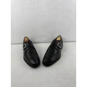 Allen Edmonds Thayer USA Black Leather Apron Toe Monk Strap Dress Shoe Mens 10 D