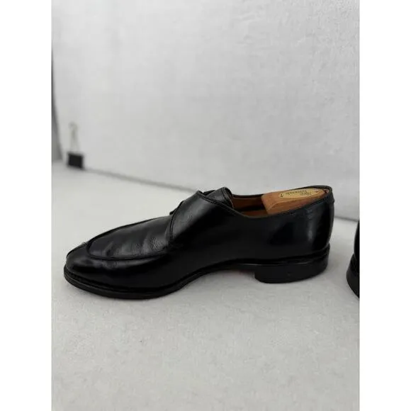 Allen Edmonds Thayer USA Black Leather Apron Toe Monk Strap Dress Shoe Mens 10 D