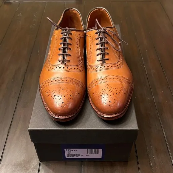 Allen Edmonds Walnut Strand cap-toe oxford dress shoe, 8E, like new