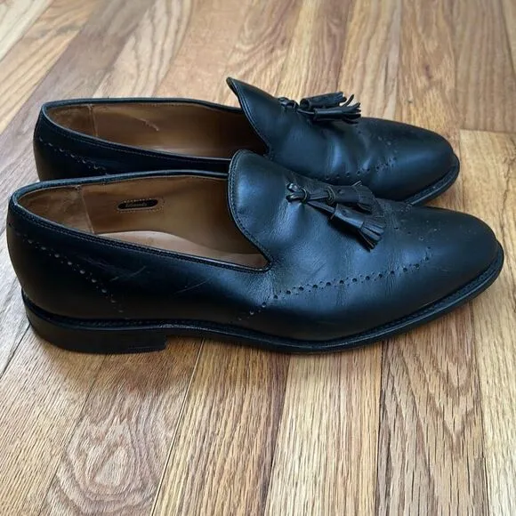 Allen Edmonds Astor Tassel Loafers Black Leather Slip On Dress Shoes Men’s 11