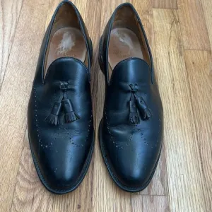 Allen Edmonds Astor Tassel Loafers Black Leather Slip On Dress Shoes Men’s 11