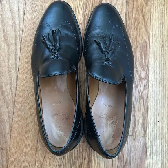 Allen Edmonds Astor Tassel Loafers Black Leather Slip On Dress Shoes Men’s 11
