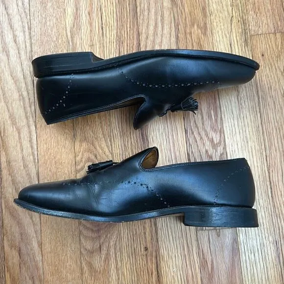 Allen Edmonds Astor Tassel Loafers Black Leather Slip On Dress Shoes Men’s 11