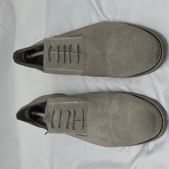ALPINE SWISS ASTON MENS 13 LACE UP SUEDE OXFORDS GREY IN GUC GENUINE LEATHER