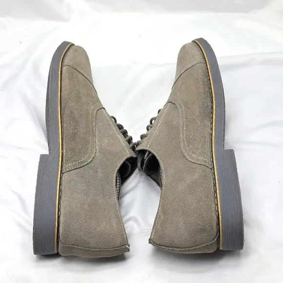 ALPINE SWISS ASTON MENS 13 LACE UP SUEDE OXFORDS GREY IN GUC GENUINE LEATHER