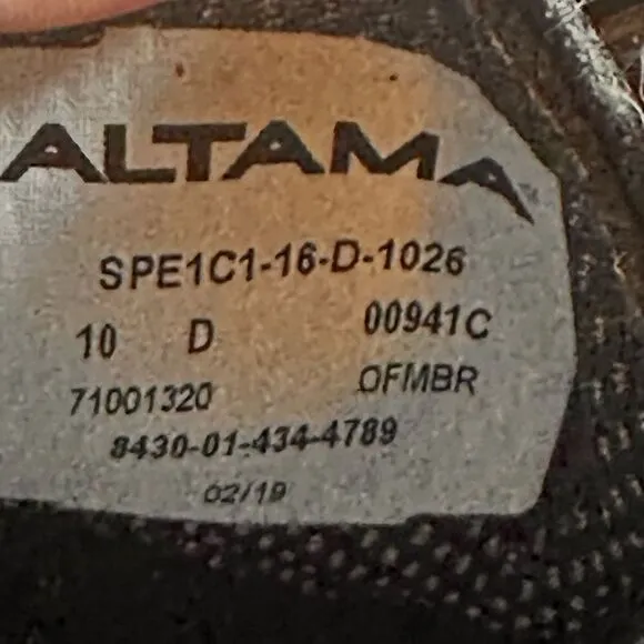 Altama SPE1C1-161-D-1026 Shiny Black Shoes Size 10 D
