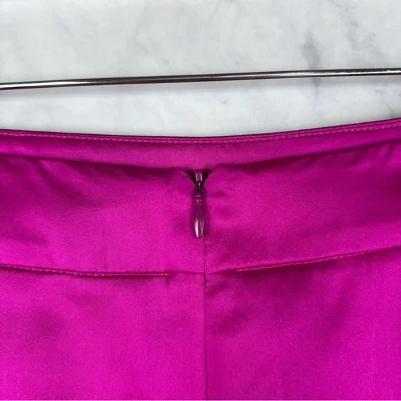 Amanda Uprichard Corella 100% Silk High Waisted Asymmetric Mini Skirt Pink XS