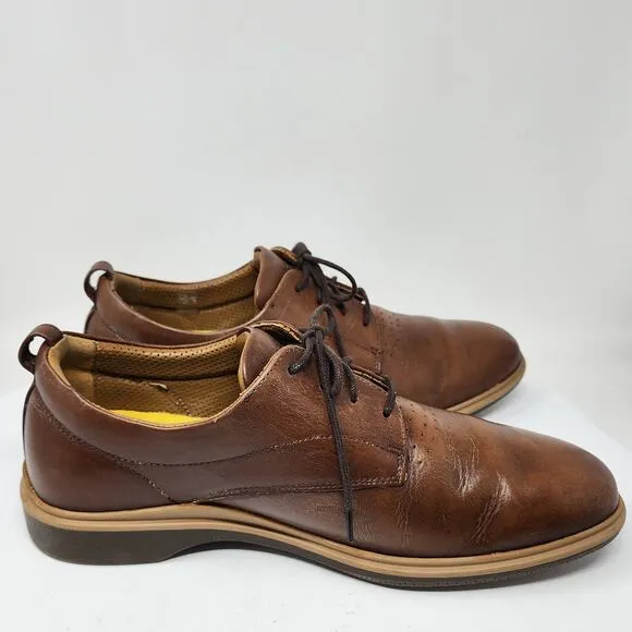 Amberjack The Original Dress Shoes Men 10M Chestnut Brown Leather Oxford Shoes
