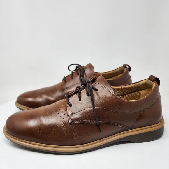 Amberjack The Original Dress Shoes Men 10M Chestnut Brown Leather Oxford Shoes