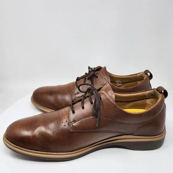 Amberjack The Original Dress Shoes Men 10M Chestnut Brown Leather Oxford Shoes