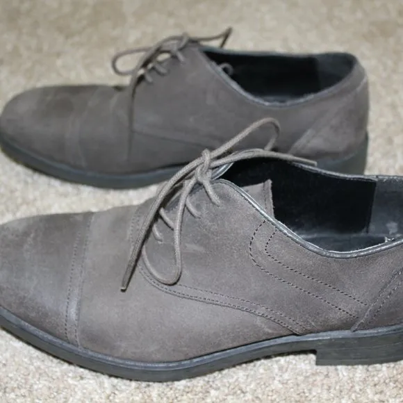 Andrew Marc New York NY Chris Brown Suede Leather Dress Shoes Mens Size 8.5