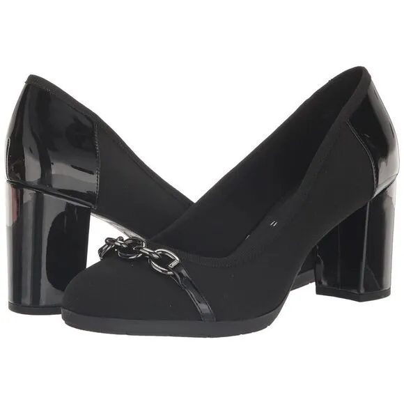 Anne Klein Women's Celina Pump 8.5 Black Stretch