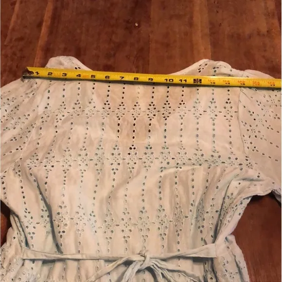 Anthropologie Dress Eyelet Baby Doll in light Blue