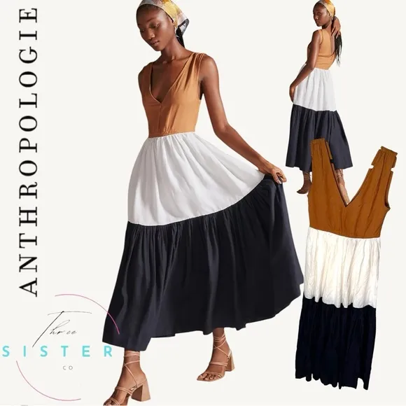 Anthropologie En Saison Palmero V Neck Maxi Dress
