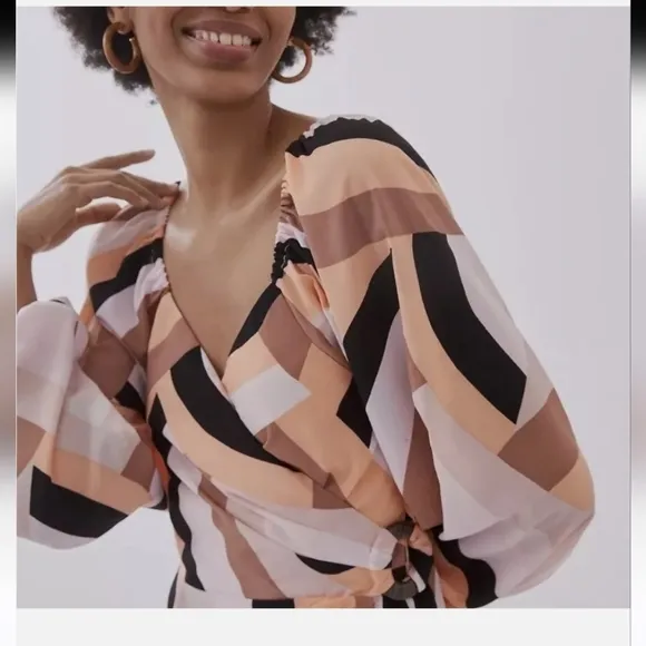 Anthropologie HUTCH Geo Wrap Mini Dress.  Size Small