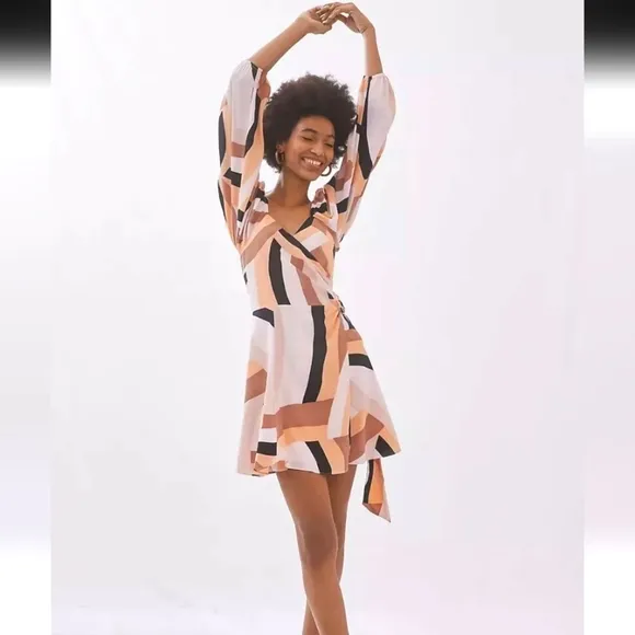 Anthropologie HUTCH Geo Wrap Mini Dress.  Size Small