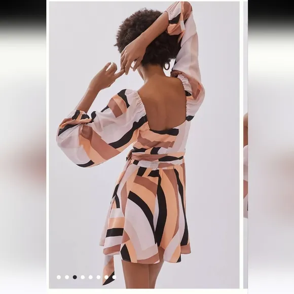 Anthropologie HUTCH Geo Wrap Mini Dress.  Size Small