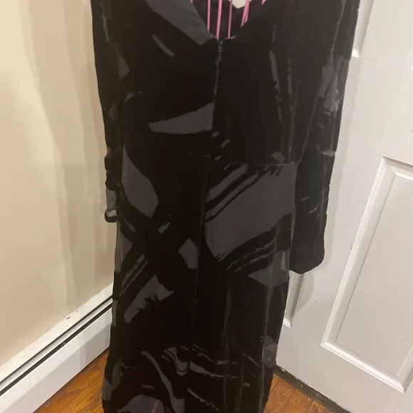 ANTHROPOLOGIE X Seen Worn Keep Selina Velvet Maxi Black Dress SZ 10