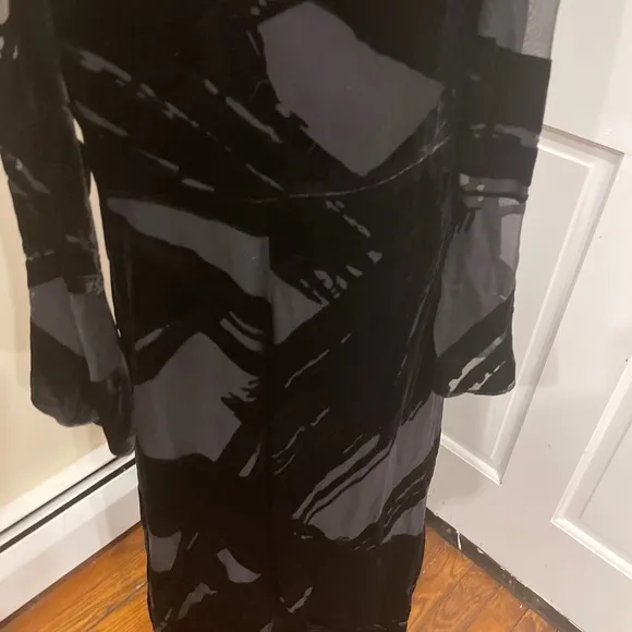 ANTHROPOLOGIE X Seen Worn Keep Selina Velvet Maxi Black Dress SZ 10