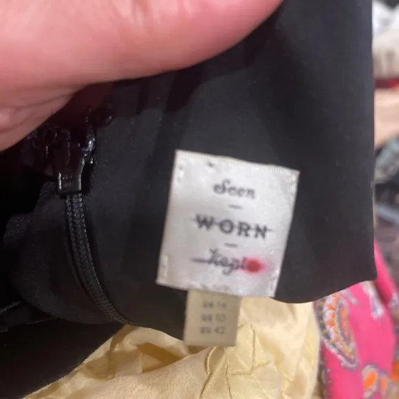ANTHROPOLOGIE X Seen Worn Keep Selina Velvet Maxi Black Dress SZ 10