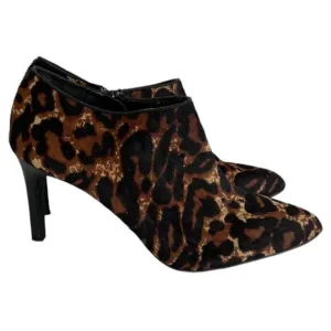 Antonio Melani Carlin LEATHER Side Zipper ANKLE Booties Cheetah Print SIZE 9.5M