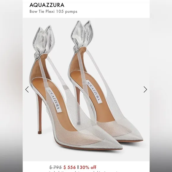 AQUAZZURA Bow Tie Plexi Pump 105mm size 35
